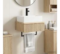vidaXL Lavabo de Lavado Montado en la Pared Roble Sonoma