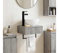 vidaXL Lavabo de Lavado Montado en la Pared Sonoma gris