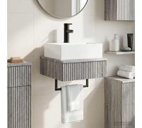 vidaXL Lavabo de Lavado Montado en la Pared Sonoma gris