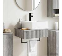 vidaXL Lavabo de Lavado Montado en la Pared Sonoma gris