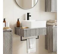 vidaXL Lavabo de Lavado Montado en la Pared Sonoma gris