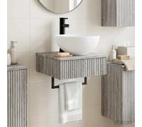 vidaXL Lavabo de Lavado Montado en la Pared Sonoma gris