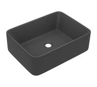 vidaXL Lavabo de lujo cerámica gris oscuro mate 41x30x12 cm