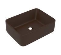 vidaXL Lavabo de lujo cerámica marrón oscuro mate 41x30x12 cm