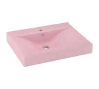 Vidaxl lavabo de lujo con grifo cerámica 60x46 cm rosa mate