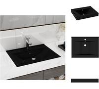 vidaXL Lavabo de lujo con orificio para grifo, color mate, 60x46 cm, cerámica - Lavabo para baño