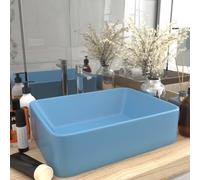 vidaXL Lavabo de lujo de cerámica azul claro mate 41x30x12 cm