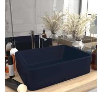 vidaXL Lavabo de lujo de cerámica azul oscuro mate 41x30x12 cm