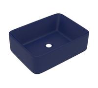 Vidaxl lavabo de lujo de cerámica azul oscuro mate 41x30x12 cm