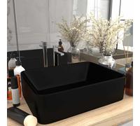 vidaXL Lavabo de lujo de cerámica negro mate 41x30x12 cm