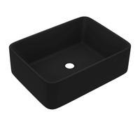 vidaXL Lavabo de lujo de cerámica negro mate 41x30x12 cm