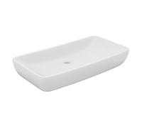 vidaXL Lavabo de lujo de cerámica rectangular blanco mate 71x38 cm