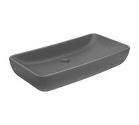 vidaXL Lavabo Sobreencimera Rectangular de Lujo - Cerámica Mate Gris Oscuro 71x38 cm