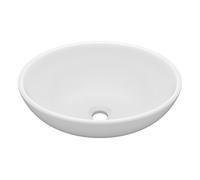 vidaXL Lavabo de lujo ovalado cerámica blanco mate 40x33 cm