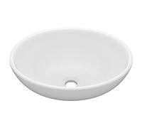 vidaXL Lavabo de lujo ovalado cerámica blanco mate 40x33 cm
