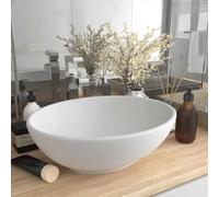 Vidaxl lavabo de lujo ovalado cerámica blanco mate 40x33 cm