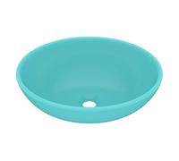 Vidaxl lavabo de lujo ovalado cerámica verde claro mate 40x33 cm
