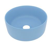 Vidaxl lavabo de lujo redondo cerámica azul claro mate 40x15 cm