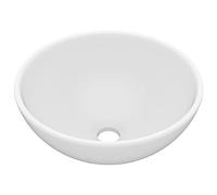 vidaXL Lavabo de lujo redondo cerámica blanco mate 32,5x14 cm