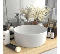 vidaXL Lavabo de lujo redondo cerámica blanco mate 40x15 cm