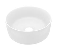 Vidaxl lavabo de lujo redondo cerámica blanco mate 40x15 cm