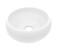 vidaXL Lavabo de lujo redondo – cerámica blanco mate 40x15 cm