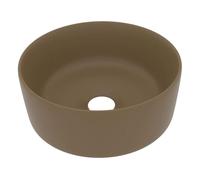 vidaXL Lavabo de lujo redondo cerámica crema mate 40x15 cm