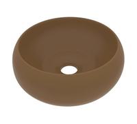 vidaXL Lavabo de lujo redondo cerámica crema mate 40x15 cm