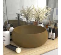 vidaXL Lavabo de lujo redondo cerámica crema mate 40x15 cm