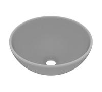 Vidaxl lavabo de lujo redondo cerámica gris claro mate 32,5x14 cm
