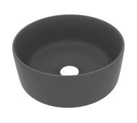 vidaXL LAVABO DE LUJO REDONDO CERÁMICA GRIS OSCURO MATE 40X15 CM