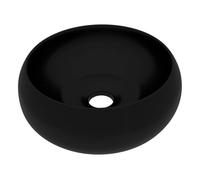 vidaXL Lavabo de lujo redondo cerámica negro mate 40x15 cm