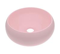 vidaXL Lavabo de lujo redondo cerámica rosa mate 40x15 cm