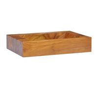 Lavabo De Madera Maciza De Teca 50x35x10 Cm Vidaxl
