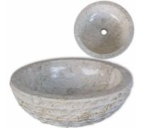 vidaXL Lavabo Neptuno de mármol Ø40x15 cm Crema