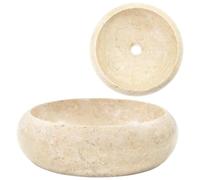 vidaXL Lavabo Mármol Piedra Natural – Mueble de baño con grifo – Negro, Crema y más