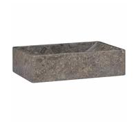 vidaXL Lavabo de mármol con brillo 45x30x12 cm Gris brillante