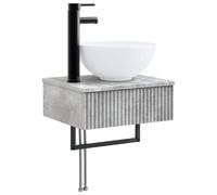 vidaXL Lavabo de pared, color gris hormigón, 40 x 35 x 39 cm