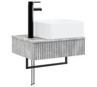 vidaXL Lavabo de pared, color gris hormigón, 53 x 35 x 39 cm