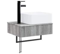 vidaXL Lavabo de pared, color gris Sonoma, 53 x 35 x 39 cm