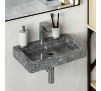 vidaXL Lavabo de pared Mármol gris 38x24x6,5 cm
