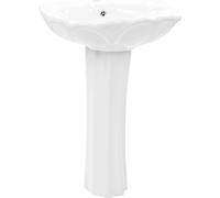 vidaXL Lavabo de pedestal independiente, cerámica blanca, 580x510x200 mm