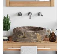 vidaXL Lavabo de piedra fósil color crema 45x35x15 cm