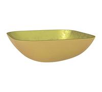 vidaXL Lavabo de vidrio dorado 42x42x14 cm