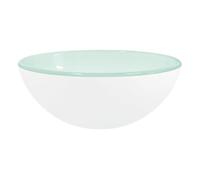 vidaXL Lavabo de vidrio templado blanco 30x12 cm