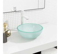 vidaXL Lavabo de vidrio templado esmerilado 30x12 cm