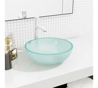 vidaXL Lavabo de vidrio templado esmerilado 35x12 cm