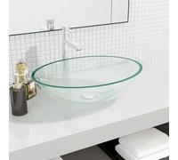 vidaXL Lavabo de vidrio transparente 50x37x14 cm