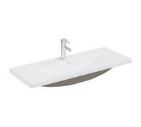 vidaXL Lavabo Empotrado con Grifo Lavamanos para Baño Aseo Cerámica Blanco 101 x 39 x 18 cm