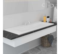 vidaXL Lavabo encastrado de cerámica blanco 101x39,5x18,5 cm